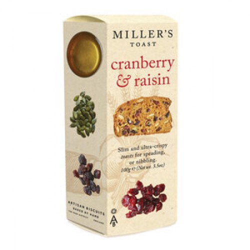 MILLER'S TOAST, Cranberry & Raisin 100g